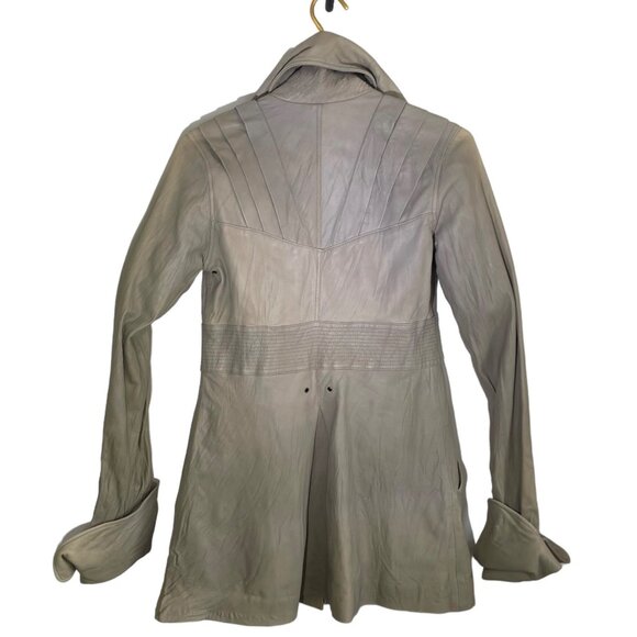 MIKE & CHRIS Jude Leather Jacket ASO Gossip Girl & Lindsay Lohan Y2K Trench M - Picture 6 of 9